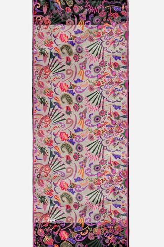 Çiçek Desen Krem Soft Pamuk Şal Violet