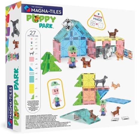 Alternative view of Magna Tiles® Puppy Park 27 Parça Mıknatıslı Yapı Seti, Orijinal Manyetik Yapı Markası
