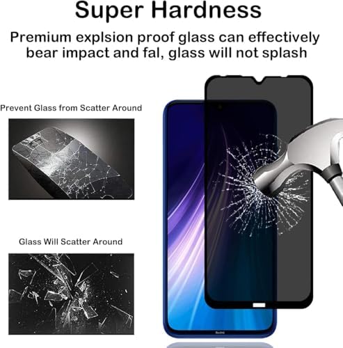 Alternative view of Xiaomi Redmi Note 8 Privacy (Hayalet) Ekran Koruyucu – 2 Adet - 9H Temperli Cam, Yan Görünme Engelleyici, Tam Kaplama