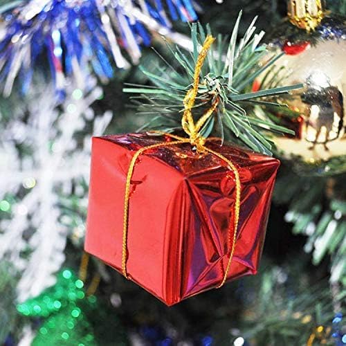 Alternative view of 12 Adet Yılbaşı Ağacı Süsü Küçük Hediye Kutuları Asılı Süslemeler Mini Noel Folyo Kutuları El Yapımı Hediye Kutuları Noel Ağacı Süslemeleri Çeşitli Renkli