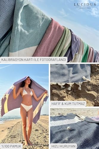 Alternative view of LUCIDUS®%100 Organik Pamuk Peştemal – Hızlı Kuruyan, Kum Tutmayan Plaj & Banyo Havlusu | Premium Türk Havlusu, OEKO-TEX Sertifikalı (Karamel Elmas)