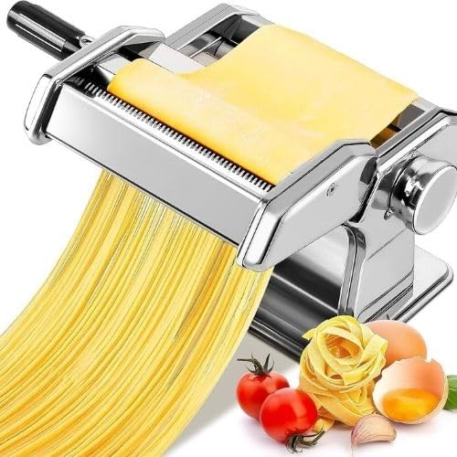 Erişte Kesme,Makarna Yapma Makinesi, 180 Silindirli Farklı Kalınlık Seviyesi, Silindir ve Kesici ile 2'si 1 Arada Makarna Yapıcı, Spagetti, Fettuccini, Lazanya veya Mantı Yapma Makinesi - Görsel 3
