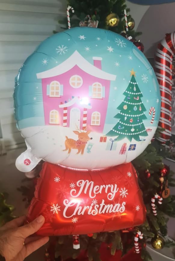 Yılbaşı Ağacı Süsü, Yılbaşı Hediyeler Folyo Balon, Şekillendirilmiş Folyo Balon Figürleri, Parti Mazemeleri, Doğum Günü (Yuvarlak) 50-72 cm