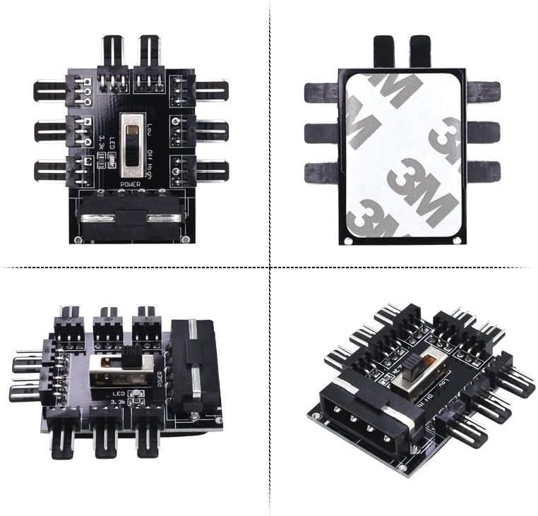 Alternative view of 8 Port Fan Çoklayıcı Hub Y PWM Splitter ide Molex Soğutma 3 pin 4 Switch Anahtarlı 4336