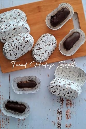 Alternative view of Takribi 200 Adet Büyük Boy Desenli Ekler Kağıdı 8.5x4 Cm, Baklava Sunumluk, Muffin Kek Kalıbı