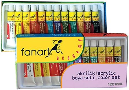 Fanart Academy Akrilik Boya, Seti 12x12ml