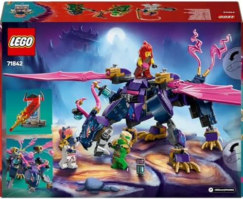 Alternative view of Usta Ejderha Rontu 71842-7 Yaş ve Üzeri Kız ve Erkek Çocuklar için Mermi Atıcısı Olan Oyuncak Ejderha ve 4 Minifigür İçeren Yaratıcı Oyuncak Yapım Seti, Doğum Günü Hediyesi (381 Parça)
