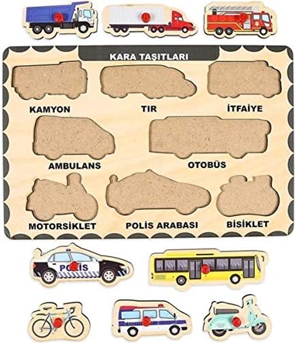 Alternative view of Ahşap Tutmalı Eğitici Yapboz Kara Taşıtları Anaokulu Oyuncakları