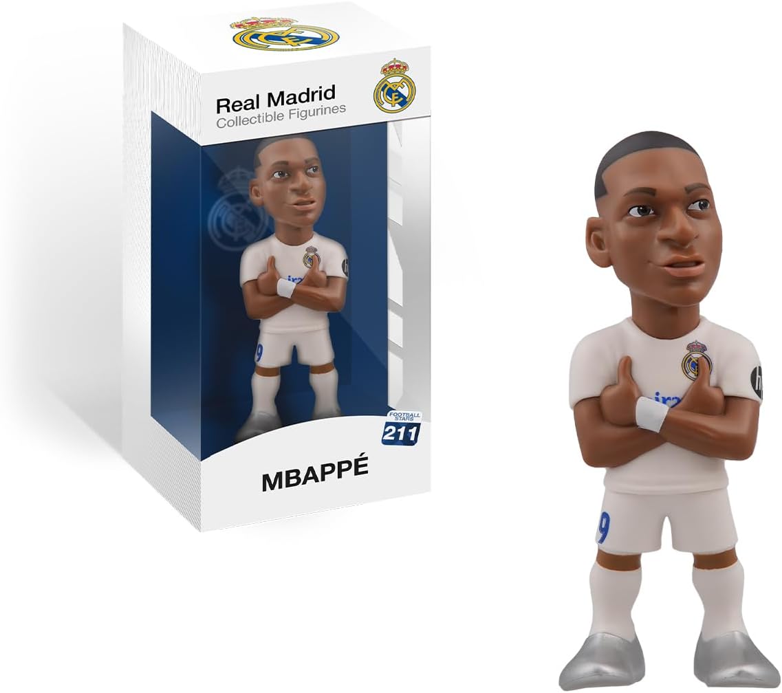 MINIX Koleksiyon Figürü MN18451 Mbappé, Real Madrid, Koleksiyon Parçası, 12 cm, Çocuklar ve Yetişkinler için Hediye Fikri