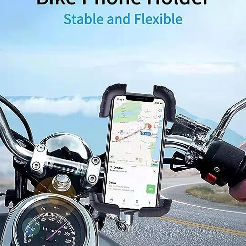 HT-171 Bisiklet Telefon Tutucu Gidon Tipi Motosiklet Telefon Tutucu 360 Dönebilir Darbe Emici Tutacak - Görsel 3