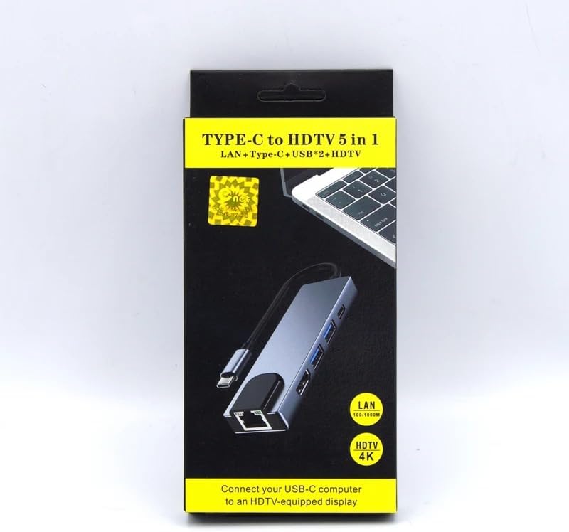 Alternative view of USB C 5in1 Çoklayıcı Adaptör – 4K HDMI, Gigabit LAN, USB-C PD, 2× USB 3.0 Portlu Type-C Hub | Laptop, MacBook ve Chromebook ile Uyumlu Bağlantı Genişletici Dönüştürücü | ZR34