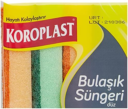 Çift Taraflı Düz Bulaşık Süngeri 5'li, Çizik & İz Bırakmaz, Yağ ve Leke Giderici Pratik Temizlik Süngeri, Tava, Tencere, Tabak, Bardak, Çatal, Bıçak, Ocak, Tezgah, Cam & Seramik Yüzeyler