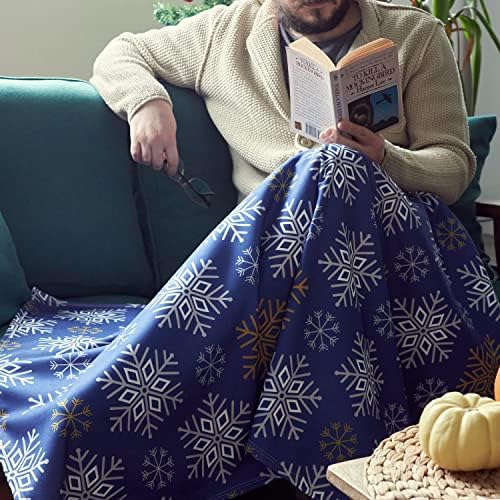 Kar Tanesi Tasarımlı Unisex Tv Battaniyesi - Tek Kişilik Battaniye 95 x 145 cm - Görsel 3