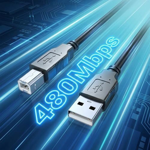 USB to USB-B Yazıcı Tarayıcı Printer Kablosu (3 METRE) - PC ve Laptop ile Yazıcı Ara Bağlantı Data Kablosu - USB 2.0 Hi-Speed - Stabil Performans - Kolay Kullanım