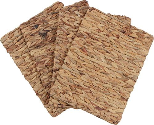 Trademark Innovations 16 "x 12" Dikdörtgen Dokuma İç Mekan veya Dış Mekan Doğal Su Sümbülü Servis Altlıkları (4'lü Set)