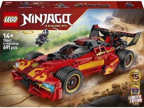 X-1 Ninja Turbo Otomobili 15. Yıl Dönümü 71867-14 Yaş ve Üzeri Kız ve Erkek Çocuklar için 3 Minifigür İçeren Yaratıcı Oyuncak Yapım Seti, Dekoratif Oyuncak Araba Hediye Fikri(691 Parça)