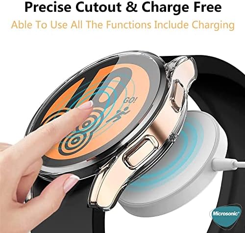 Galaxy Watch 6 Classic 43mm için Kılıf 360 Full Round Soft Silicone Siyah [Galaxy Watch 6 Classic 43mm ile Uyumlu Kılıf - Siyah]