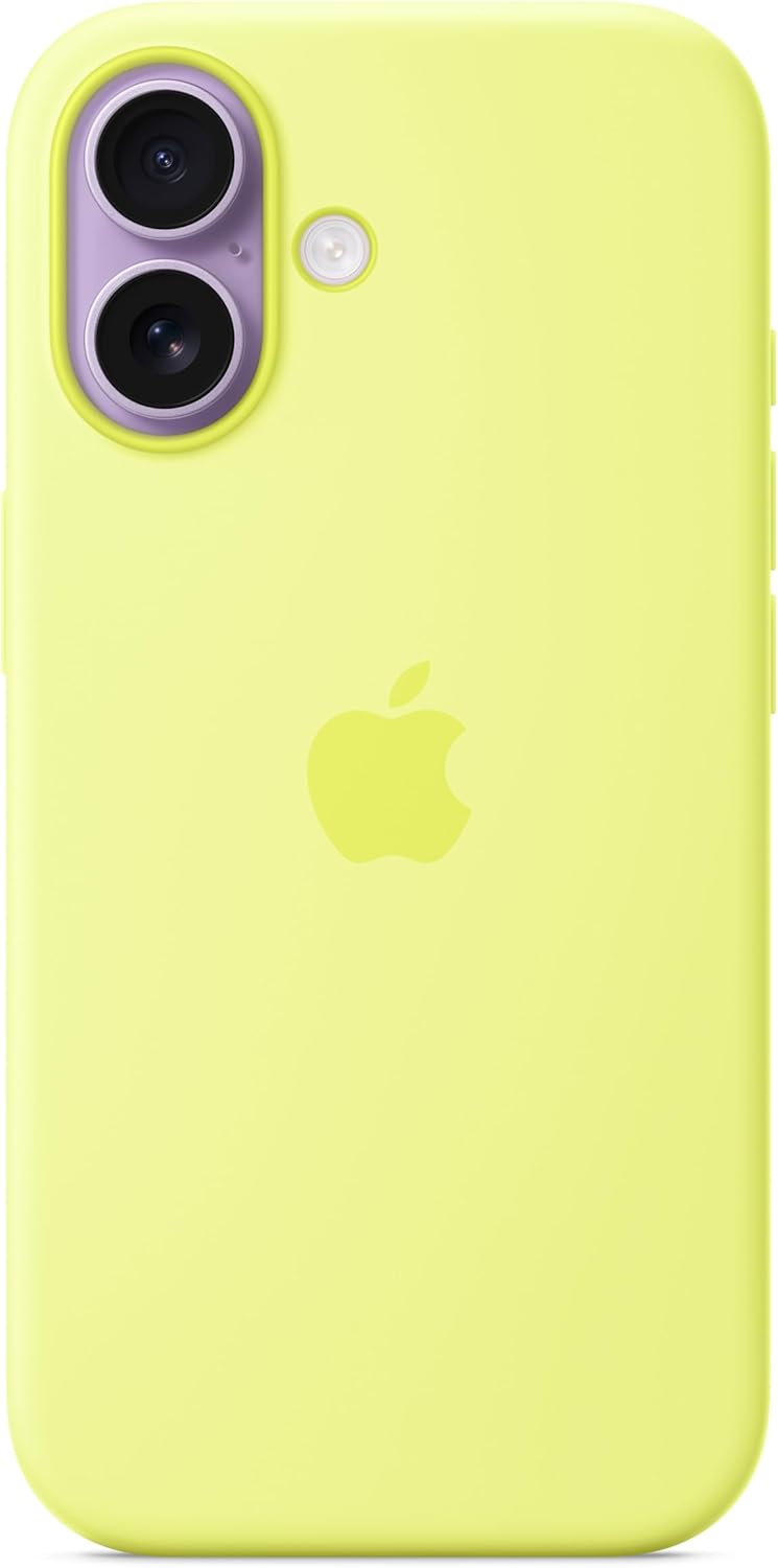 Apple iPhone 17 için MagSafe özellikli Silikon Kılıf - Neon Sarı ​​​​​​​