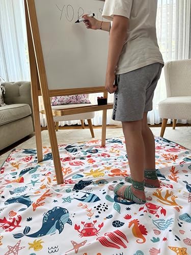 SeaWorld Sıvı Geçirmeyen Çok Amaçlı Aktivite Örtüsü, Yer, Masa ve Yatak İçin, Makinede Yıkanabilir, 145x150cm