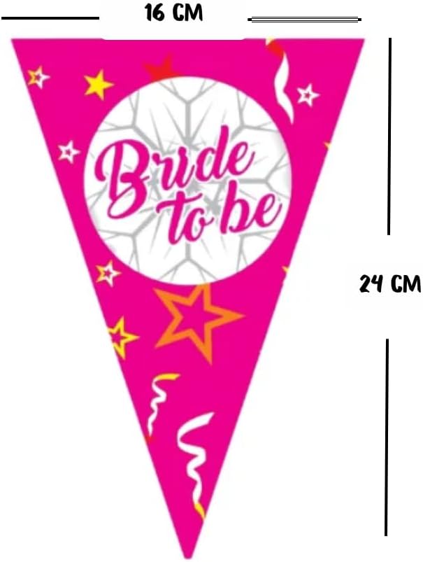 Bride To Be Üçgen Flama, Pembe Renk, 16x24 cm, Bekarlığa Veda Parti Süslemesi - Görsel 3