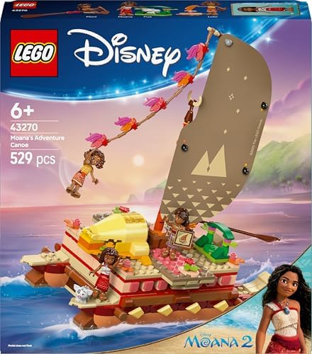 Alternative view of ǀ  Princess Moana’nın Macera Kanosu 43270, 6 Yaş ve Üzeri Kız ve Erkek Çocukları İçin Yaratıcı Oyuncak Yapım Seti, Tekne ve 4 Bebek Figürü, Doğum Günü Hediyesi (529 Parça)