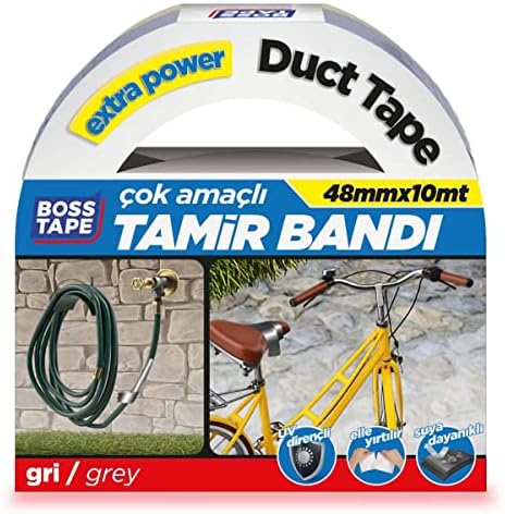 Tape Kanal Tamir Bandi, 10 Metre Uzunluk x 48 mm Kalinlik, Gri