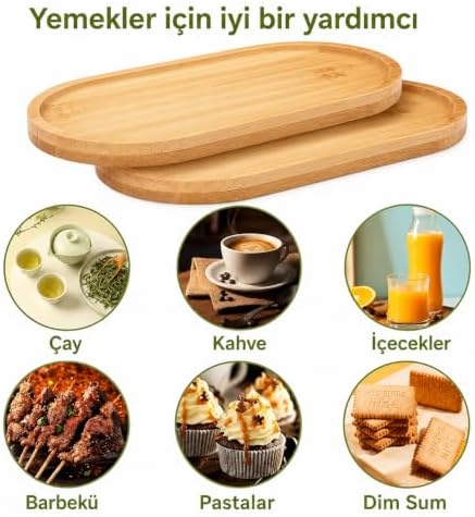 4’lü Bambu Servis Tepsisi Seti – Doğal Ahşap Bambu, Yuvarlatılmış Kenarlı, Kahvaltı Tepsisi, Sunum ve Servis İçin Çok Amaçlı, Dayanıklı, Şık ve Modern Bambu Tepsi Seti - Görsel 3