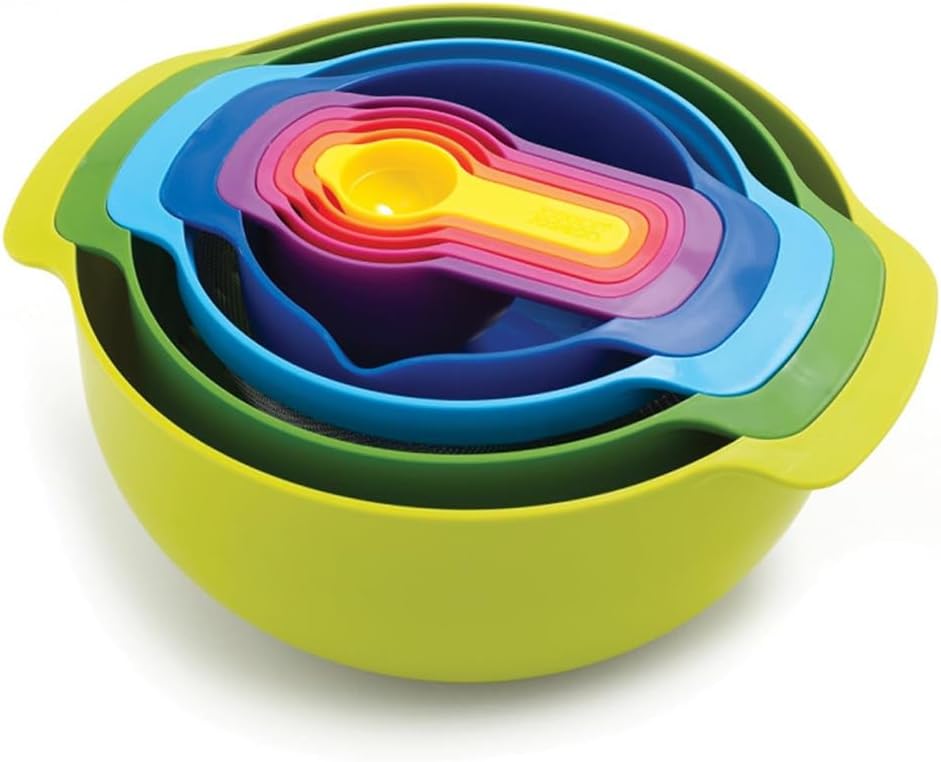 , 40031 Nest 9 Plus Karıştırma Kaseleri, 32.5x26x15cm, Çok Renkli