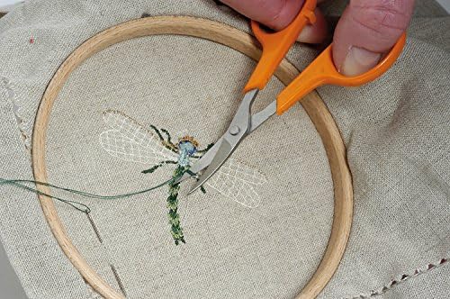 Fiskars Kavisli bıçaklı manikür/nakış makası, Toplam uzunluk: 10 cm, Sağ ve sol elini kullananlar için, Paslanmaz çelik bıçaklar/plastik saplar, Klasik, 1005144