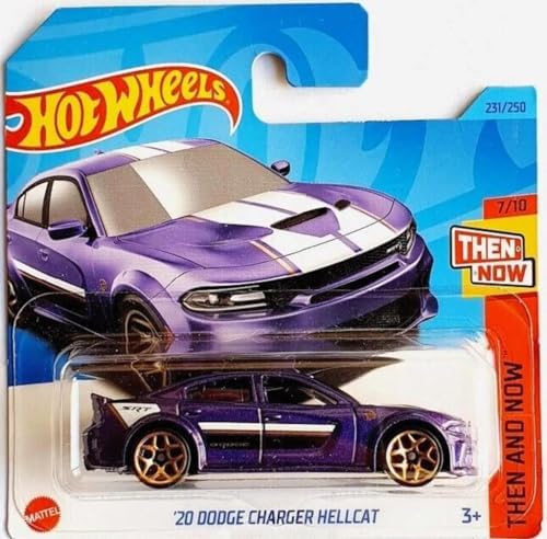 - '20 Dodge Charger Hellcat - O Zaman ve Şimdi 7/10 - HKJ45 - Kısa Kart - Mor Metalik - SRT - Mattel 2023 - Görsel 3
