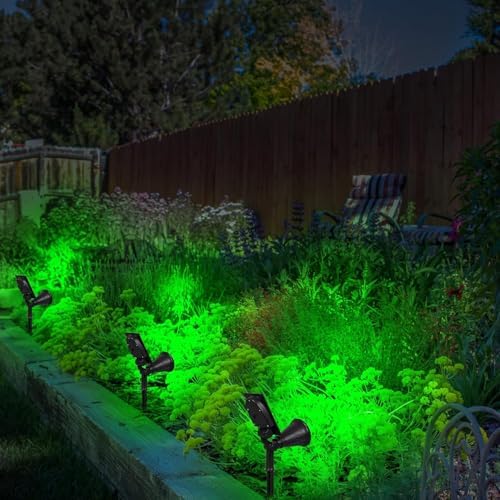 Forlife Yeşil 18 LED Spot Güneş Enerjili Bahçe Aydınlatma Lambası, Fotoselli, Spike Aplik, 18W Su Geçirmez Dış Mekan Solar Lamba, Ağaç, Veranda, Garaj, Havuz, Duvar Ve Zemin Montajına Uygundur 42 CM - Görsel 3