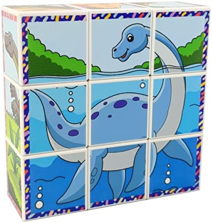 Dinozorlar 3D Manyetik Puzzle Seri 2 - (9 Mıknatıslı Küp 6 Dinazor Yapboz)