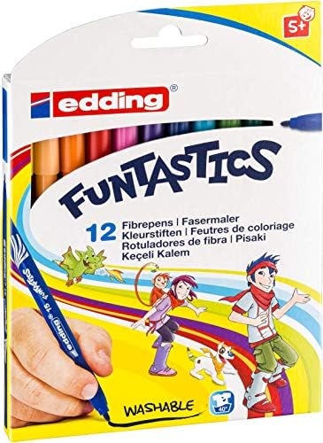 15 FUNTASTICS çocuklar için ince uçlu keçeli kalem 12'li set - 1 mm yuvarlak uç - Görsel 2