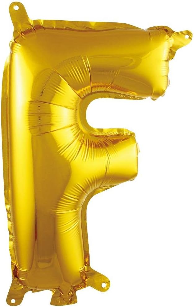 F Harfi 16 İnç Gold Renk Folyo Balon 36 CM (Altın)