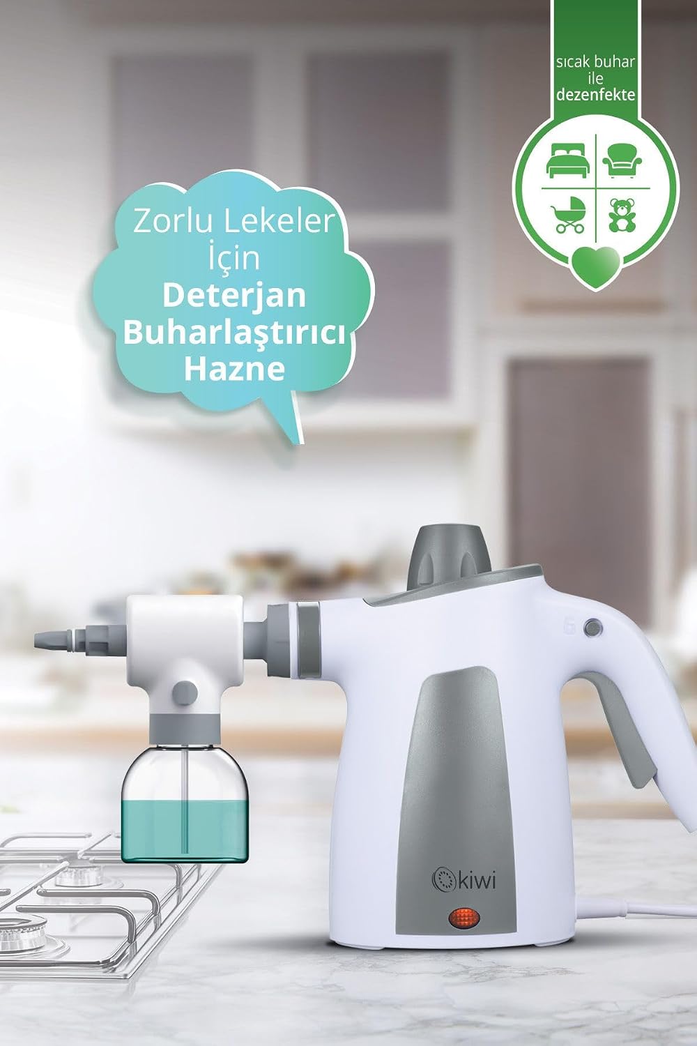 Çok Fonksiyonlu Deterjan Hazneli Buharlı Temizleyici 10 Aparatlı Buhar Makinesi - Görsel 3