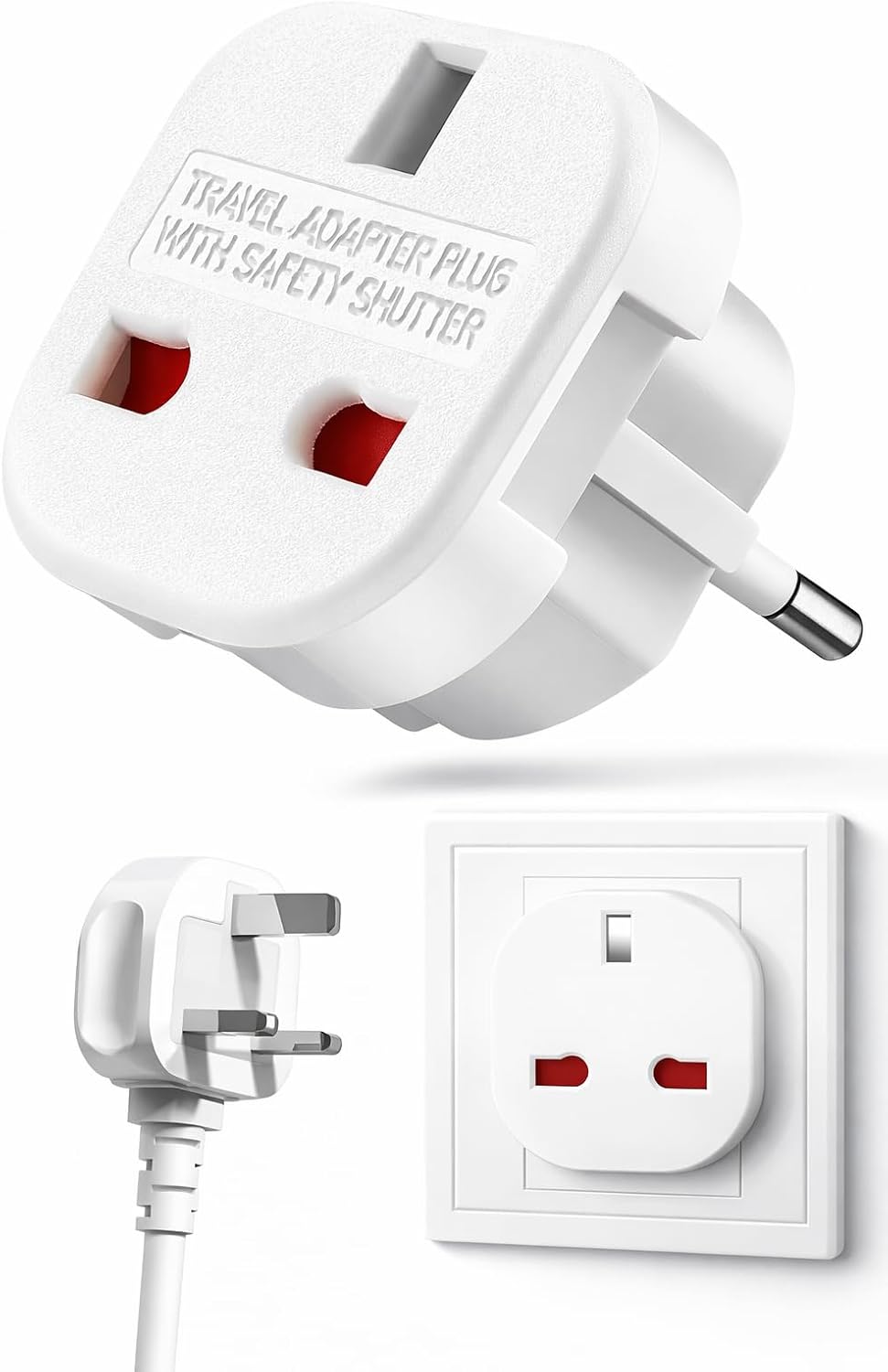 İngiltere’den AB’ye Seyahat Adaptörü, UK G Tip 3 Pin’den Avrupa E/F Tipi 2 Pin Priz Dönüştürücü, Güvenlik Kilitli, 240V 10A, 16A, Fransa, Almanya, Hollanda, Polonya, İsveç Uyumlu