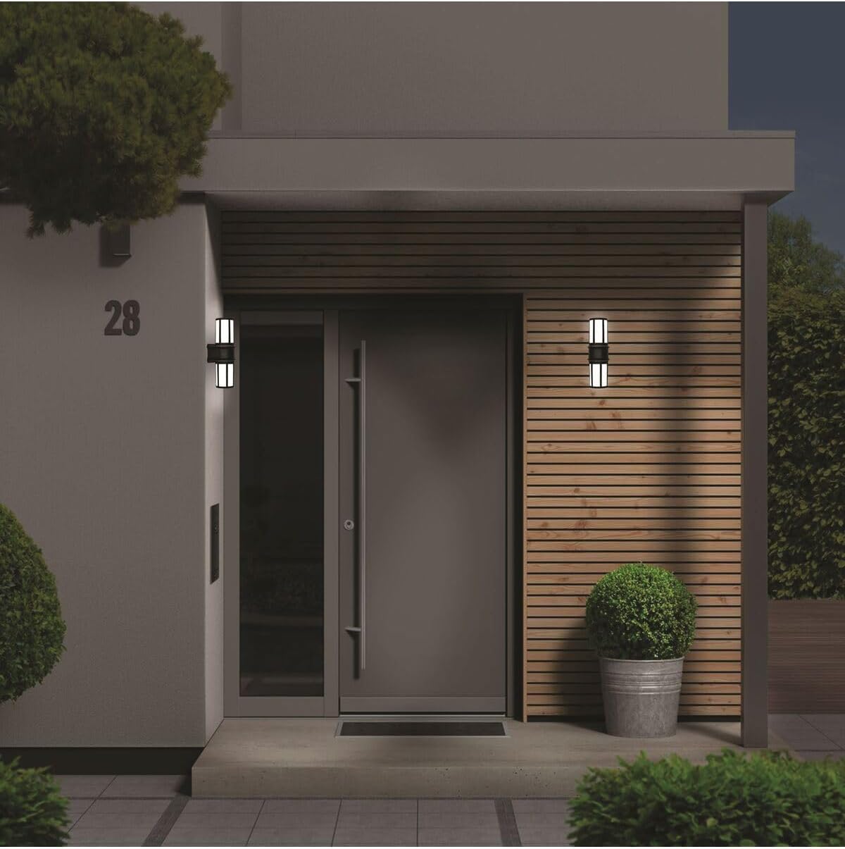 Galata Çiftli Kafesli Aplik Bahçe Lambası Zita Bahçe Aydınlatması 220v E27 Ip54 (UG-ZT-0274K)