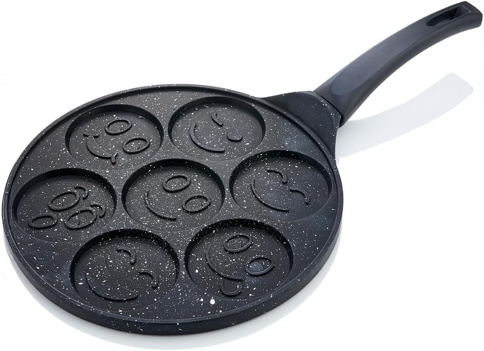 Alternative view of 27 Cm Döküm Granit Emojili Pancake Tavası | Yapışmaz Granit Kaplama Krep ve Pancake Tavası | Dayanıklı ve Eşit Isı Dağılımlı Tava
