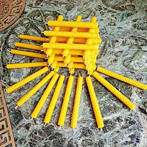 Alternative view of (24 Adet) 14Cm El Yapımı Dilek Mumu Doğal Petek Balmumu mum Beeswax Candle Bal Mumu Mum