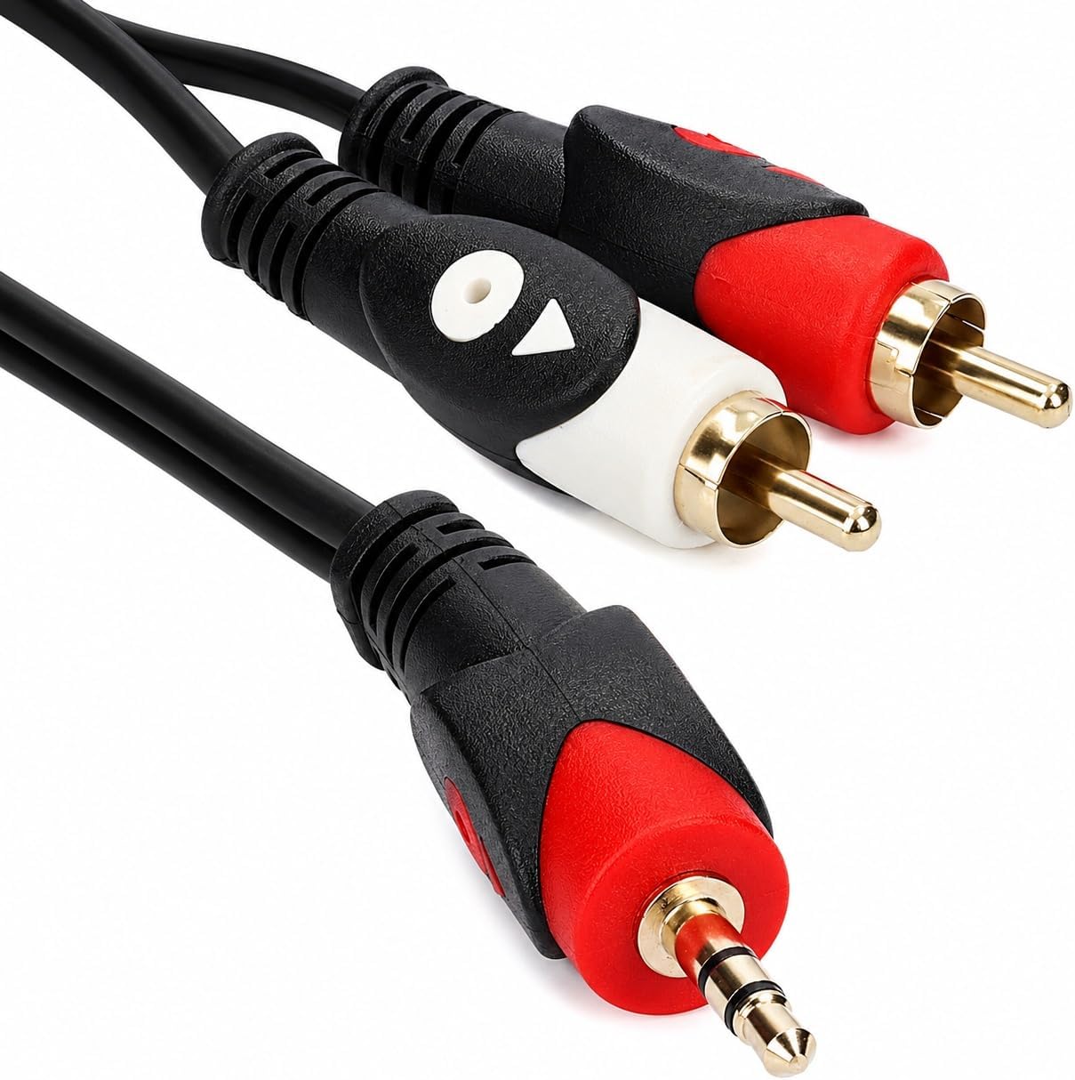 Alternative view of PX-AUX3R 3 Metre 3.5mm AUX to 2 RCA Ses Kablosu, Telefon Laptop PC Tablet Ses Çıkışını Amfi Hoparlör TV Ses Sistemine Bağlama Kablosu, Kırmızı Beyaz RCA Stereo Audio Kablo
