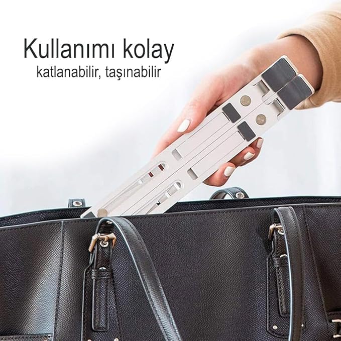 AL-10 Alüminyum Macbook Uyumlu 7 Kademeli Notebook Stand - Görsel 3