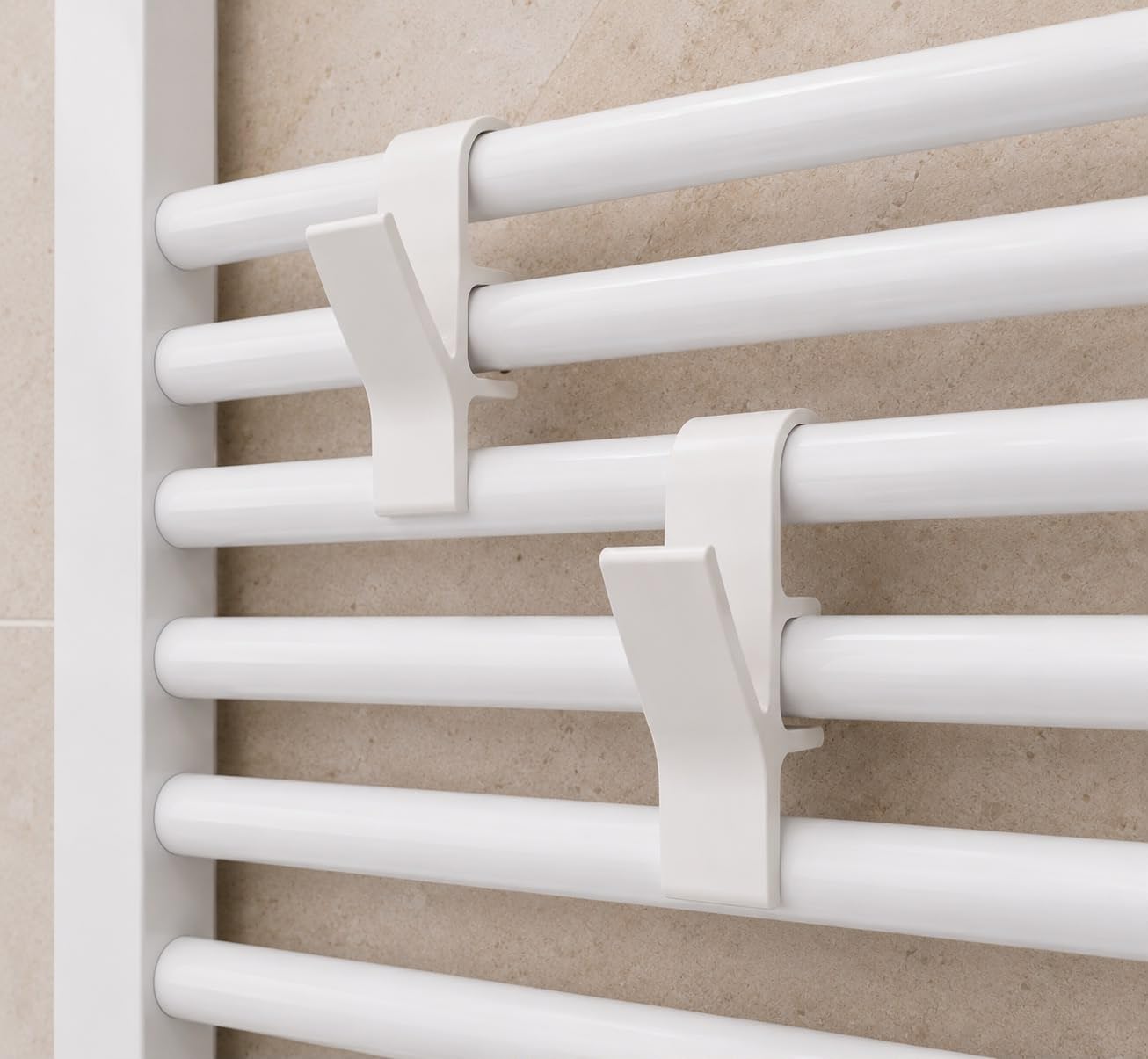 Havlupan Askısı, Radyatör ve Havlupan için Çok Amaçlı Askı Aparatı, Beyaz, 10 cm x 2 cm, Havlu ve Bornoz Askılığı, 2 Adet | PLA 3D Baskı