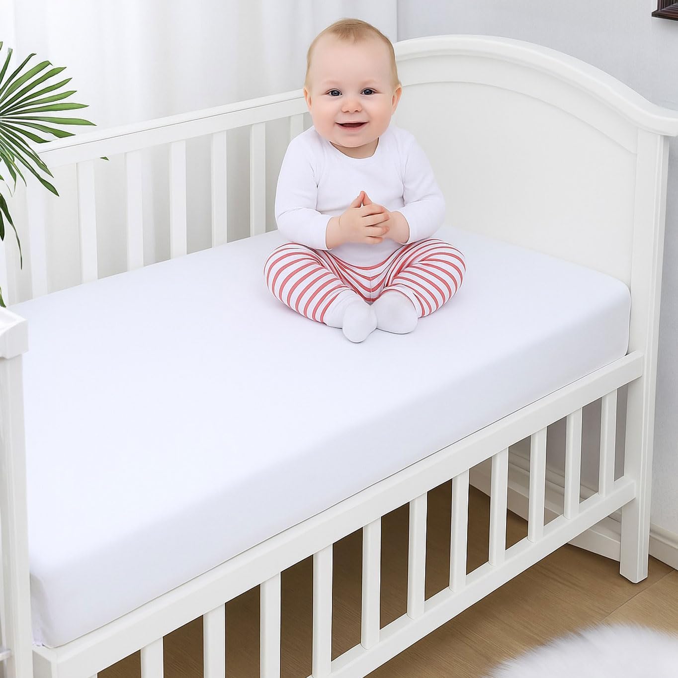 %100 Pamuk Penye, Lastikli Full Kenar Bebek Çarşafı – Oeko-tex Sertifikalı, Yumuşak ve Nefes Alabilir, Organik Pamuk, Anne Yanı, Çocuk Beşik Çarşafı