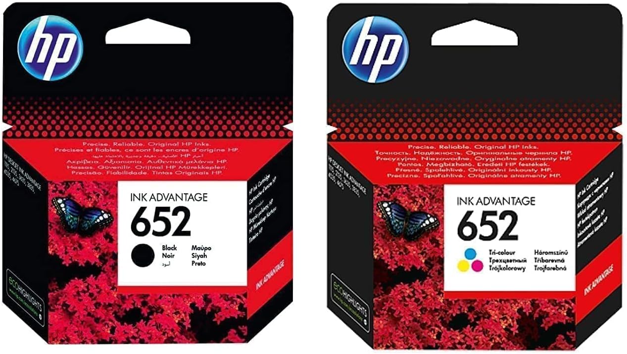 HP F6V25AE + F6V24AE 652 Siyah + Renkli Kartuş Seti