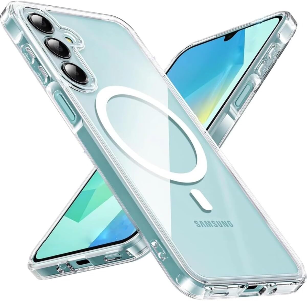 Alternative view of -  Galaxy A17 ile uyumlu 5g Kılıf Magsafe ile uyumlu Wireless Kablosuz Şarj Destekli Sert Silikon Şeffaf Kapak