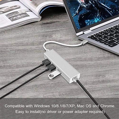FC05 Type-C To 3 X 3.0 USB + RJ45 LAN Ethernet Çevirici MacBook Uyumlu