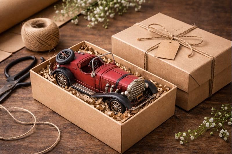 Vintage Metal Ford Cabriolet Dekoratif Araba – El Yapımı Eskitme Metal Klasik Otomobil Biblosu, Retro Ev & Ofis Dekoru