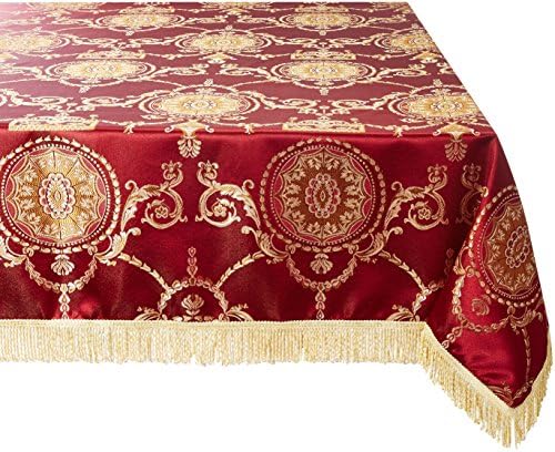 Alternative view of Violet Linen Prestige Damask Tasarım Masa Örtüsü Bordo 132 cm x 177 cm Dikdörtgen/Dikdörtgen