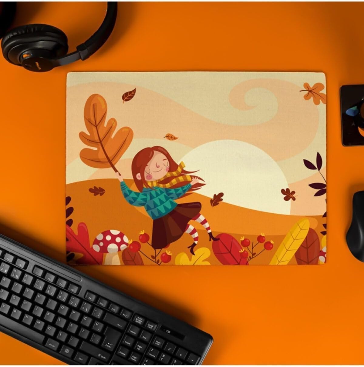 Arkadaşa Hediye Sonbahar Tasarımlı 40x30 Mousepad