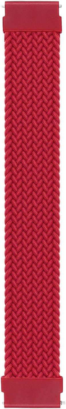 Garmin Venu 3 için Kordon, (Medium Size, 155mm) Braided Solo Loop Band [Venu 3 ile Uyumlu Kordon - Kırmızı]